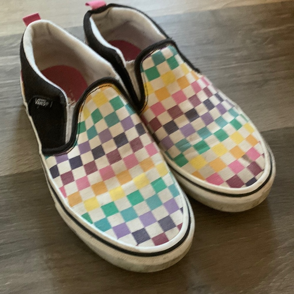 Rainbow checkered Vans
